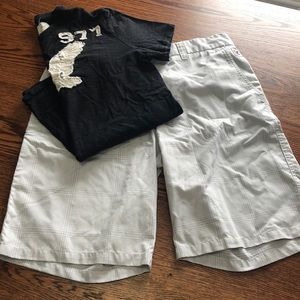 O’Neill skater shorts in gray and white pattern